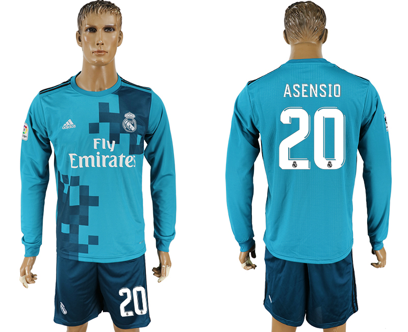 2017-18 Real Madrid 20 ASENSIO Away Long Sleeve Soccer Jersey
