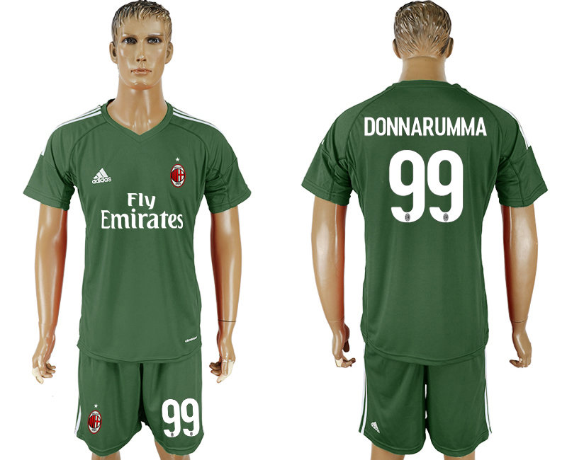 2017-18 AC Milan 99 DONNARUMMA Military Green Goalkeeper Soccer Jersey