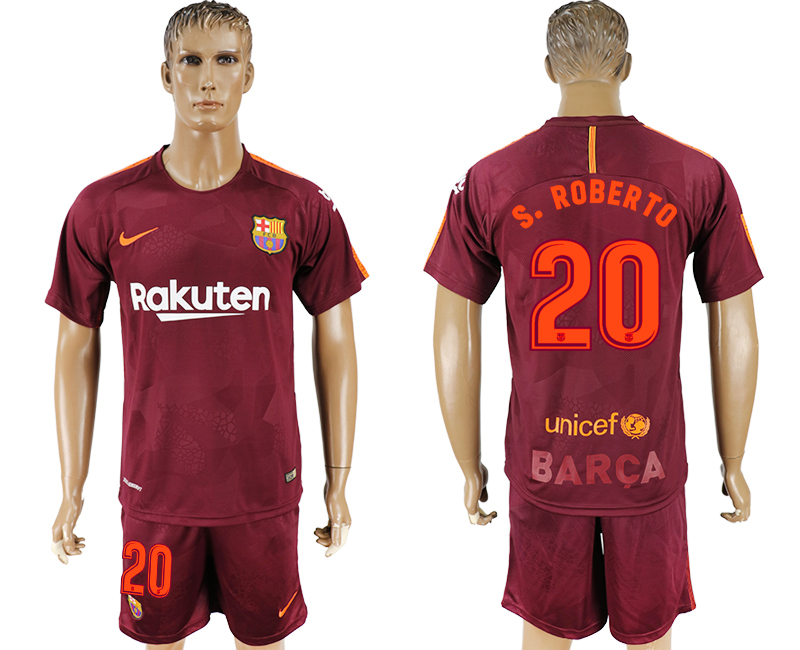 2017-18 Barcelona 20 S. ROBERTO Away Soccer Jersey