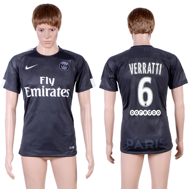 2017-18 Paris Saint-Germain 6 VERRATTI Third Away Thailand Soccer Jersey 2017-18 Paris Saint-Germain 6 VERRATTI Third Away Thailand Soccer Jersey