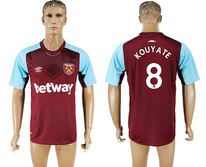 2017-18 West Ham United 8 KOUYATE Home Thailand Soccer Jersey
