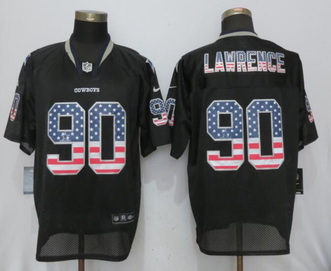 Nike Cowboys 90 Lawrence USA Flag Fashion Black Elite Jersey