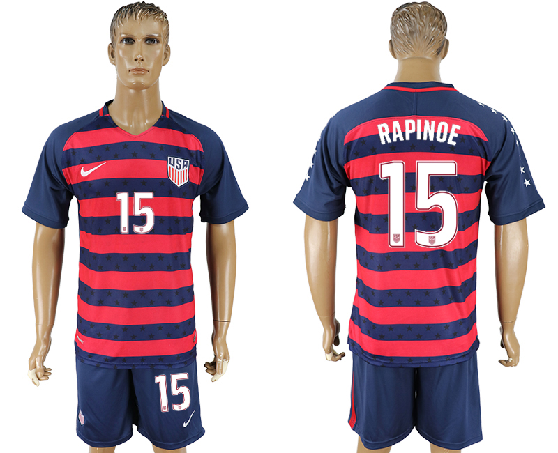 USA 15 RAPINOE 2017 CONCACAF Gold Cup Away Soccer Jersey USA 15 RAPINOE 2017 CONCACAF Gold Cup Away Soccer Jersey