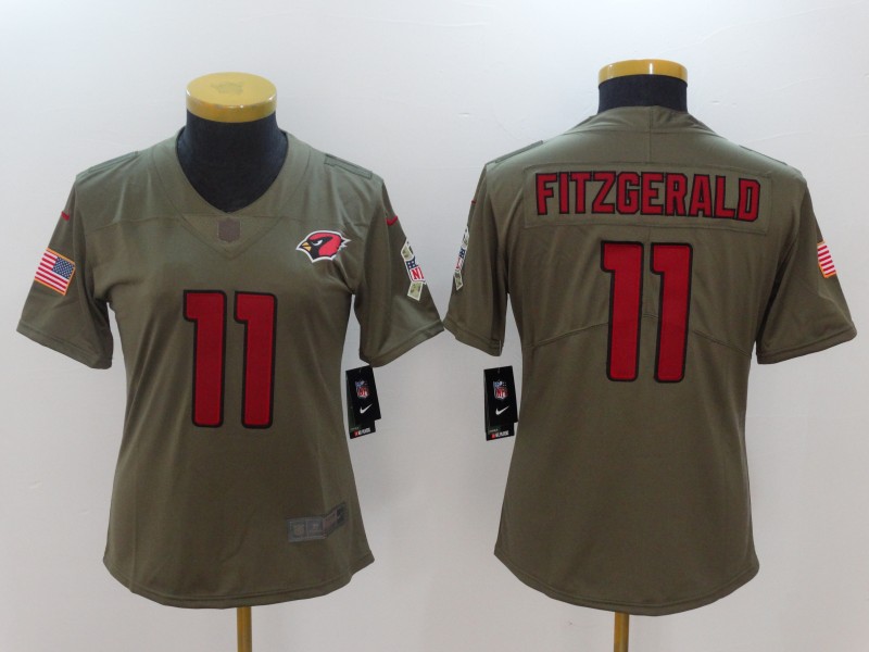 Nike Cardinals 11 Larry Fitzgerald Women Olive Salute To Service Limited Jersey