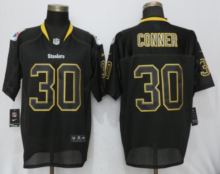 Nike Steelers 30 James Conner Lights Out Black Elite Jersey - Click Image to Close