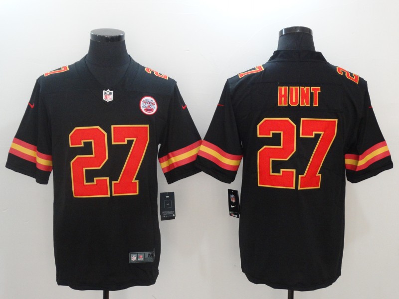 Nike Chiefs 27 Kareem Hunt Black Youth Vapor Untouchable Player Limited Jersey - Click Image to Close