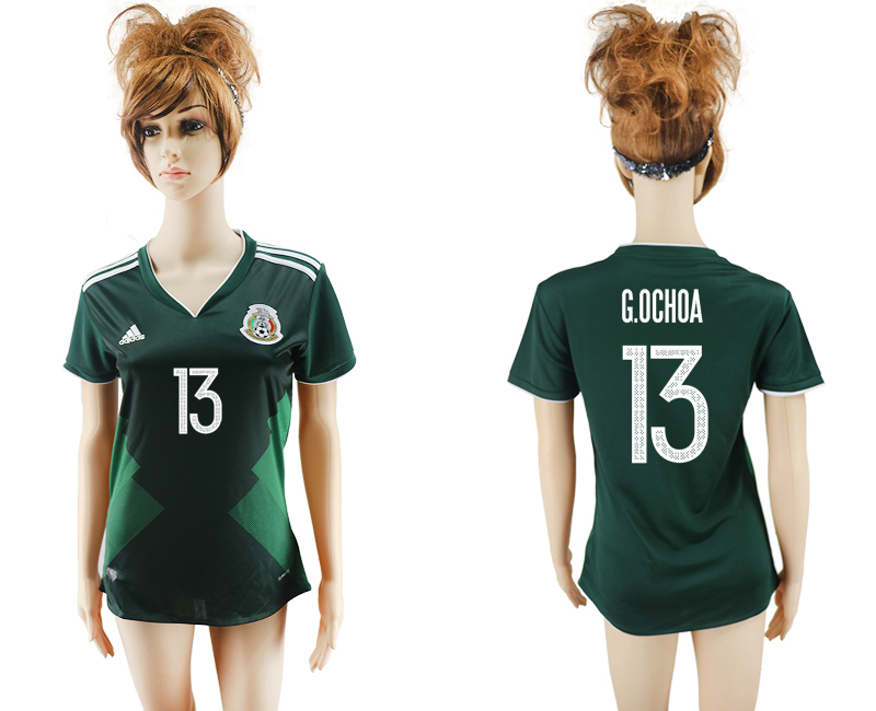 2017-18 Mexico 13 G.OCHOA Home Women Soccer Jersey 2017-18 Mexico 13 G.OCHOA Home Women Soccer Jersey