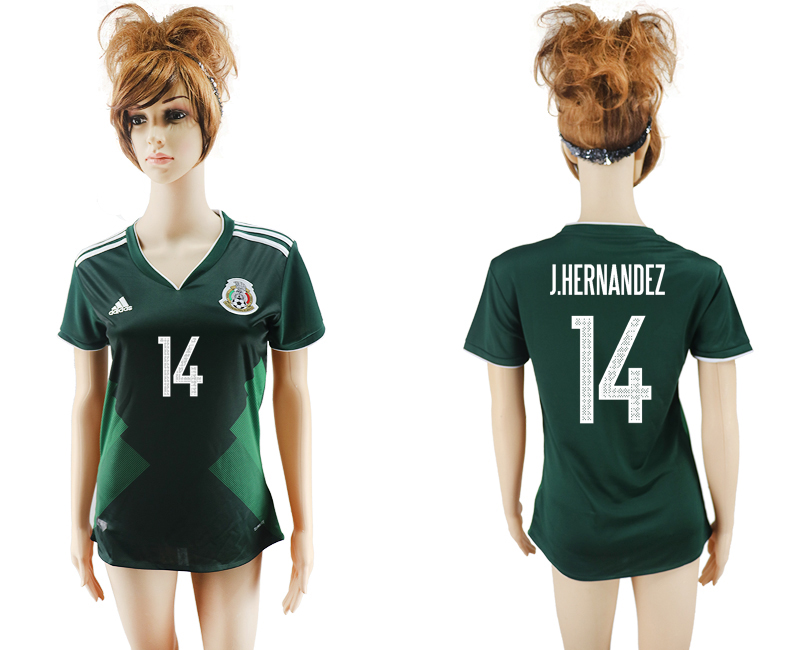2017-18 Mexico 14 J.HERNANDEZ Home Women Soccer Jersey