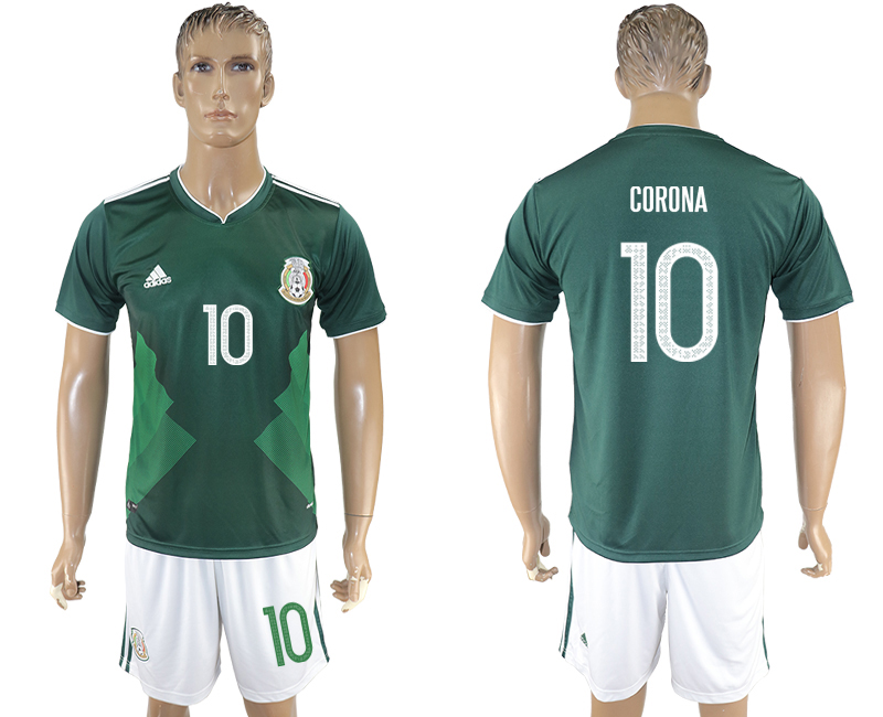 2017-18 Mexico 10 CORONA Home Soccer Jersey