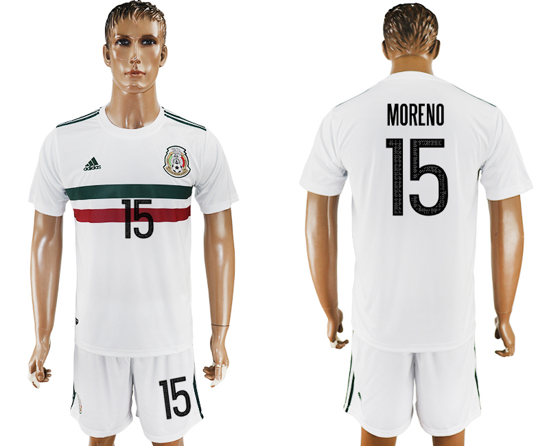 2017-18 Mexico 15 MORENO Away Soccer Jersey