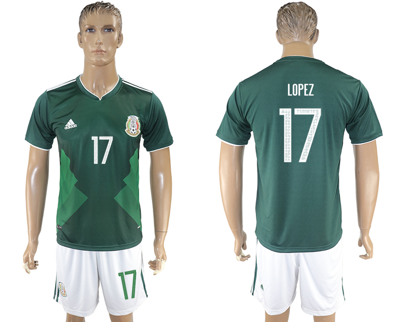 2017-18 Mexico 17 LOPEZ Home Soccer Jersey