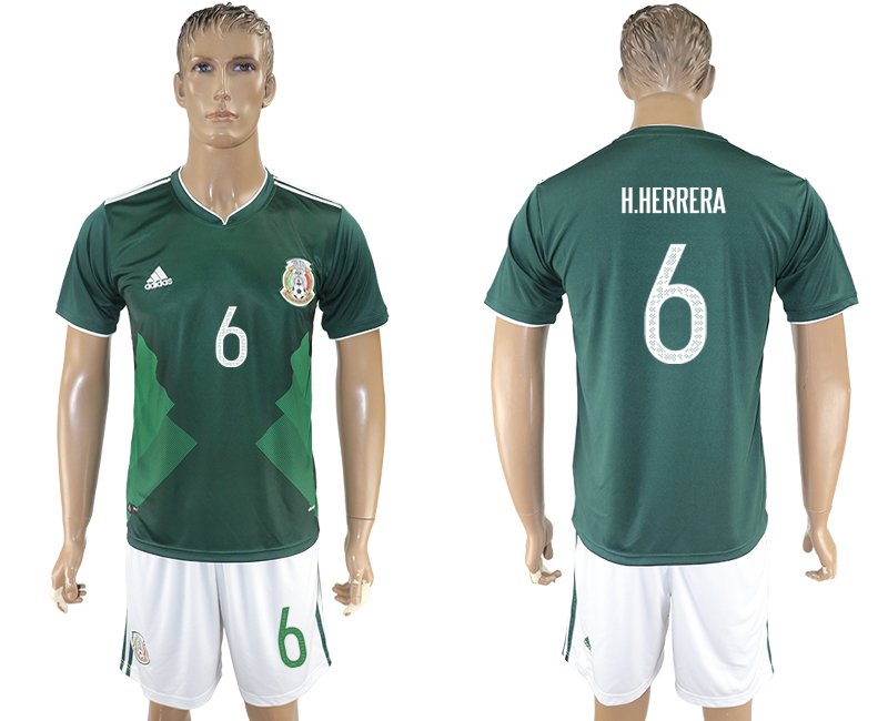 2017-18 Mexico 6 H.HERRERA Home Soccer Jersey