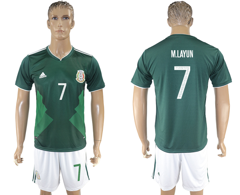 2017-18 Mexico 7 M.LAYUN Home Soccer Jersey