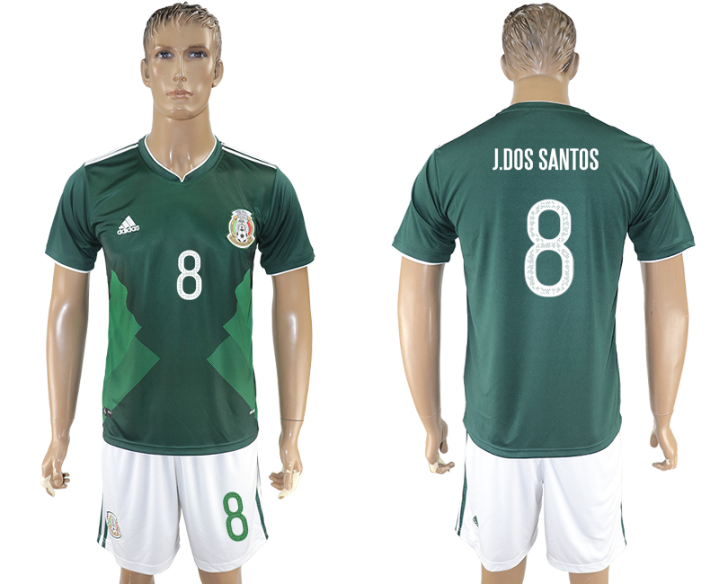 2017-18 Mexico 8 J.DOS SANTOS Home Soccer Jersey