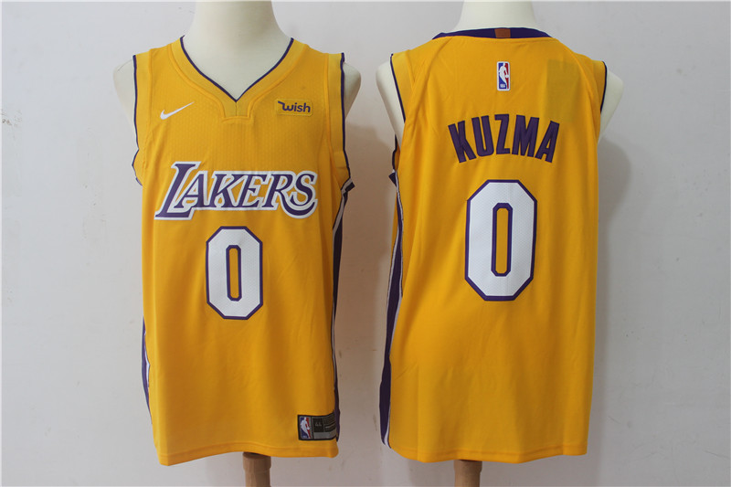 Lakers 0 Kyle Kuzma Yellow Nike Authentic Jersey