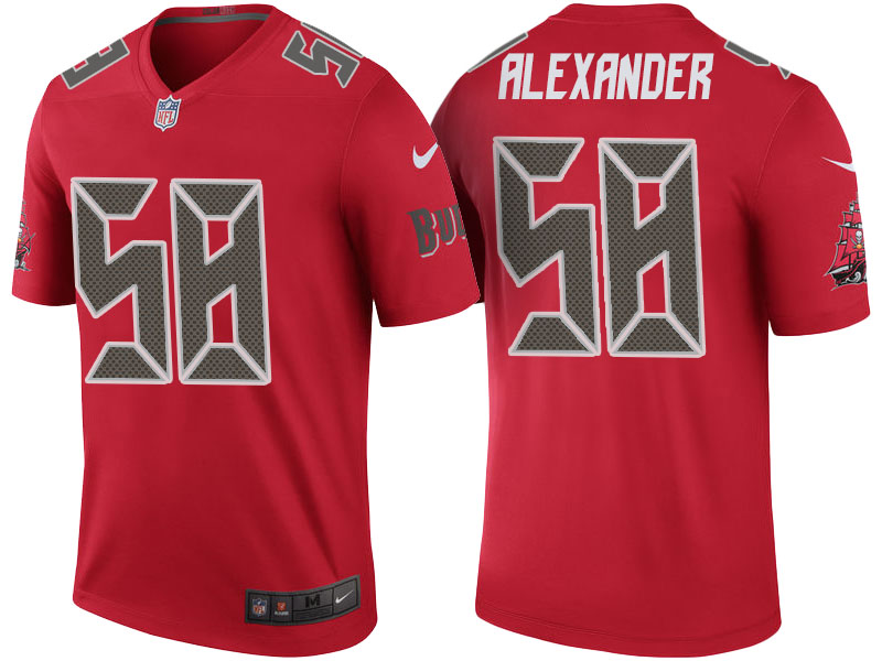 Nike Buccaneers 58 Kwon Alexander Red Color Rush Limited Jersey