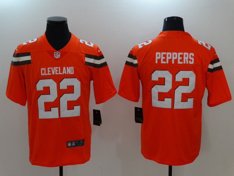 Nike Browns 22 Jabrill Peppers Orange Vapor Untouchable Player Limited Jersey