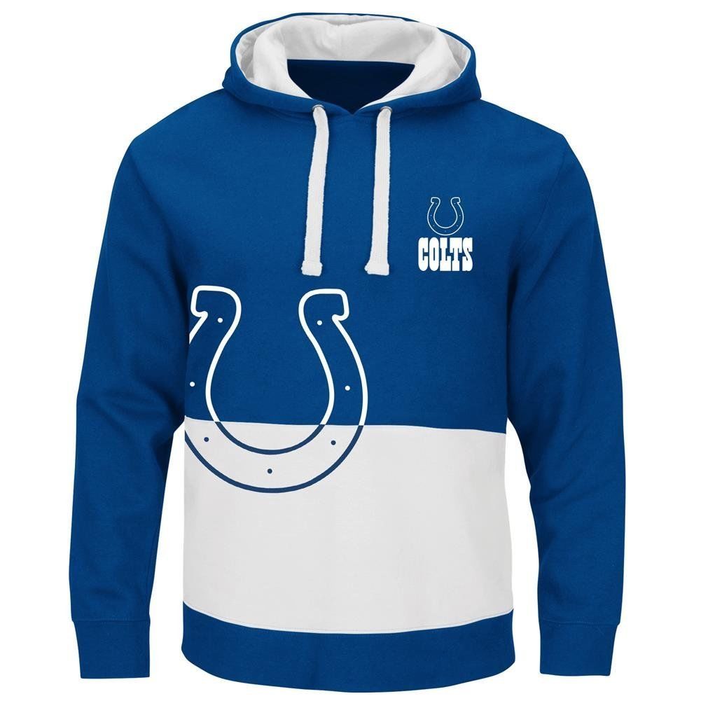 Indianapolis Colts Blue & White Split All Stitched Hooded Sweatshirt