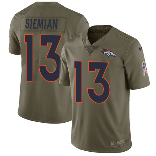Nike Broncos 13 Trevor Siemian Olive Salute To Service Limited Jersey Nike Broncos 13 Trevor Siemian Olive Salute To Service Limited Jersey