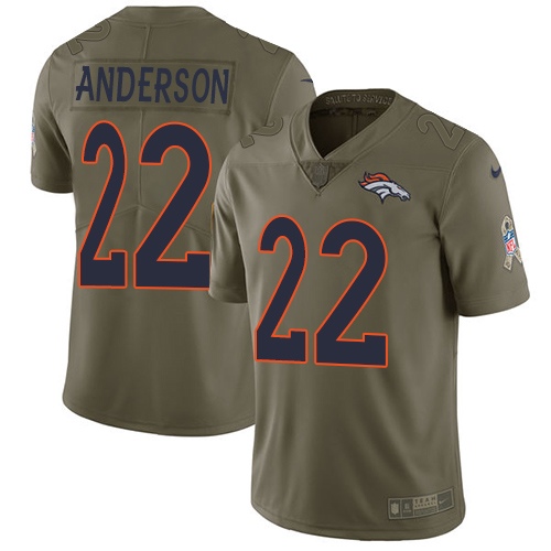 Nike Broncos 22 C.J. Anderson Olive Salute To Service Limited Jersey