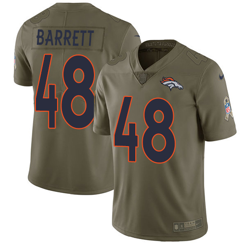 Nike Broncos 48 Shaquil Barrett Olive Salute To Service Limited Jersey