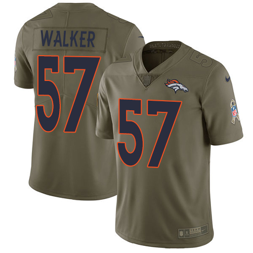 Nike Broncos 57 DeMarcus Walker Olive Salute To Service Limited Jersey