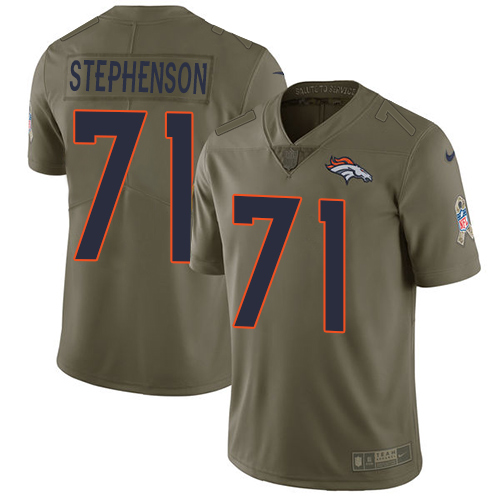 Nike Broncos 71 Donald Stephenson Olive Salute To Service Limited Jersey
