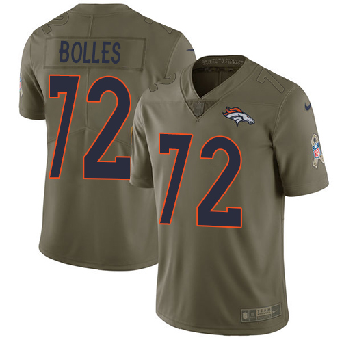 Nike Broncos 72 Garett Bolles Olive Salute To Service Limited Jersey