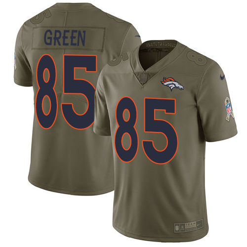 Nike Broncos 85 Virgil Green Olive Salute To Service Limited Jersey