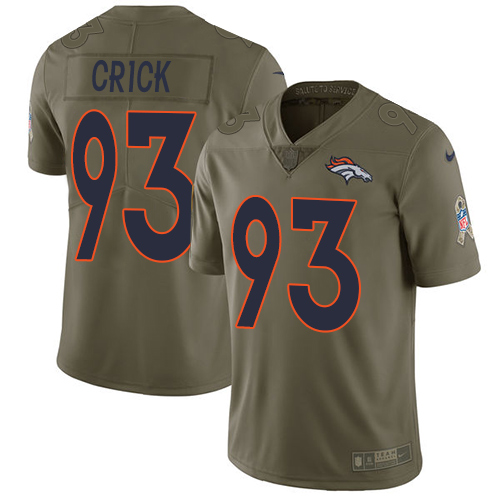 Nike Broncos 93 Jared Crick Olive Salute To Service Limited Jersey