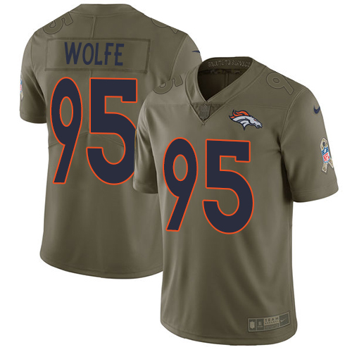 Nike Broncos 95 Derek Wolfe Olive Salute To Service Limited Jersey