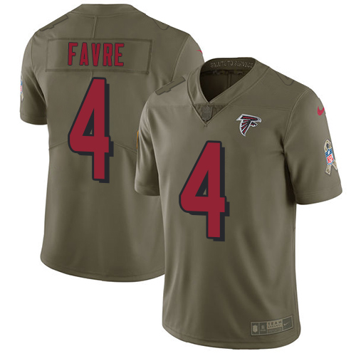 Nike Falcons 4 Brett Favre Olive Salute To Service Limited Jersey