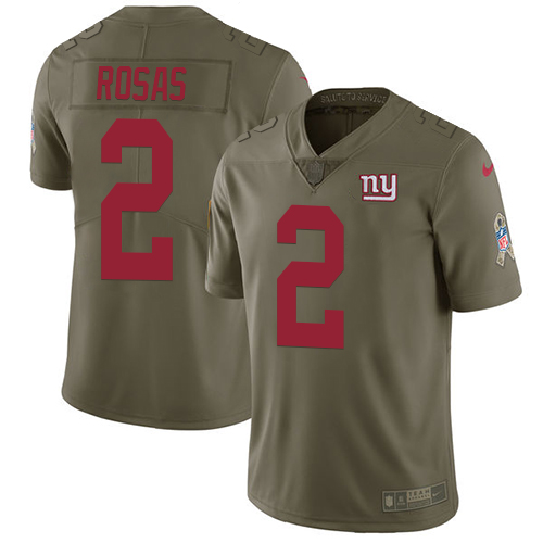 Nike Giants 2 Aldrick Rosas Olive Salute To Service Limited Jersey