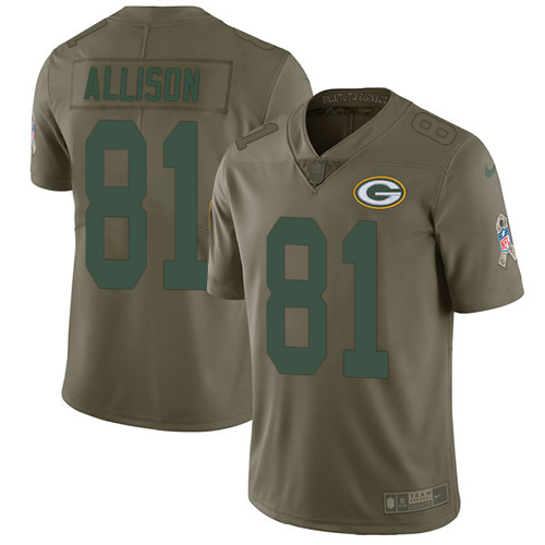 Nike Packers 81 Geronimo Allison Olive Salute To Service Limited Jersey