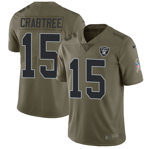 Nike Raiders 15 Michael Crabtree Olive Salute To Service Limited Jersey Nike Raiders 15 Michael Crabtree Olive Salute To Service Limited Jersey
