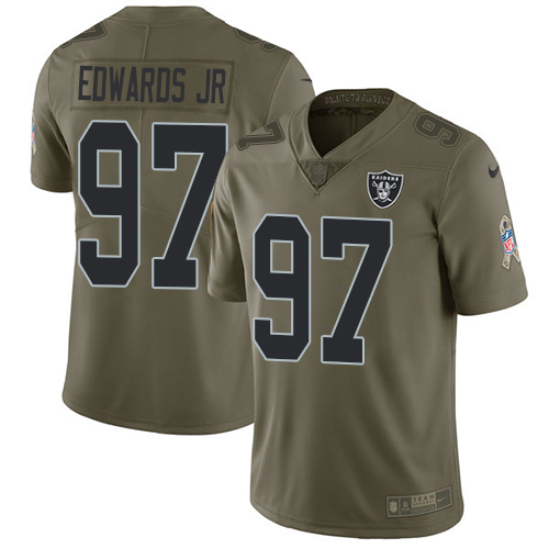 Nike Raiders 97 Mario Edwards Jr Olive Salute To Service Limited Jersey