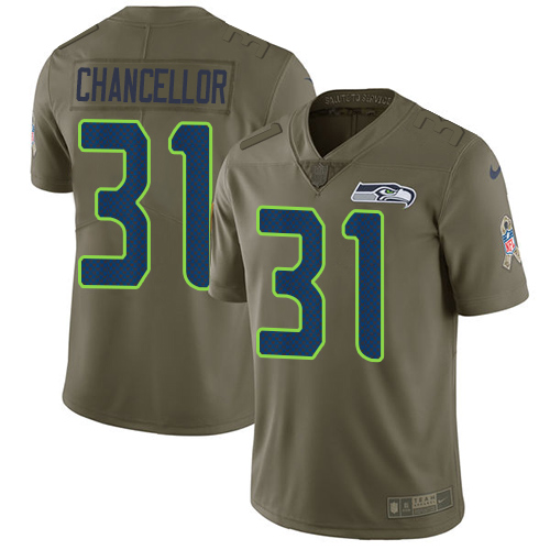Nike Seahawks 31 Kam Chancellor Olive Salute To Service Limited Jersey