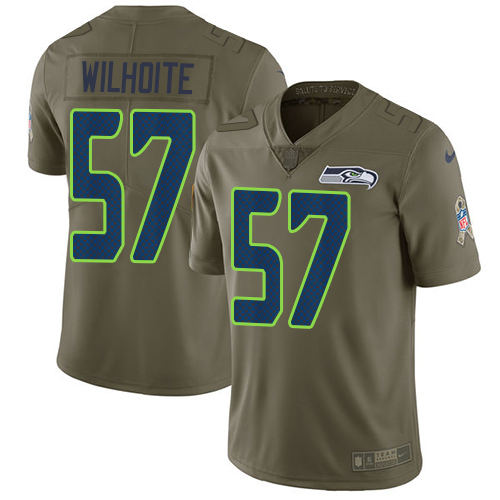 Nike Seahawks 57 Michael Wilhoite Olive Salute To Service Limited Jersey