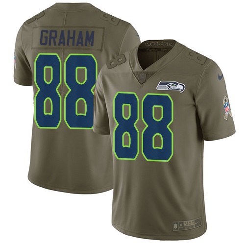 Nike Seahawks 88 Jimmy Graham Olive Salute To Service Limited Jersey