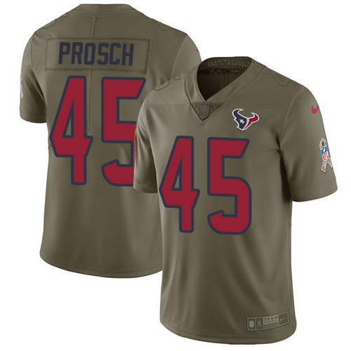 Nike Texans 45 Jay Prosch Olive Salute To Service Limited Jersey