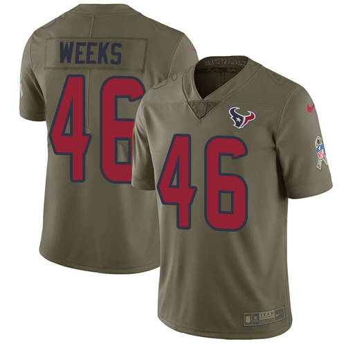 Nike Texans 46 Jon Weeks Olive Salute To Service Limited Jersey