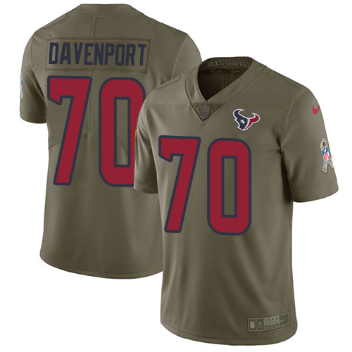 Nike Texans 70 Julien Davenport Olive Salute To Service Limited Jersey