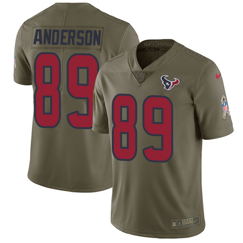 Nike Texans 89 Stephen Anderson Olive Salute To Service Limited Jersey