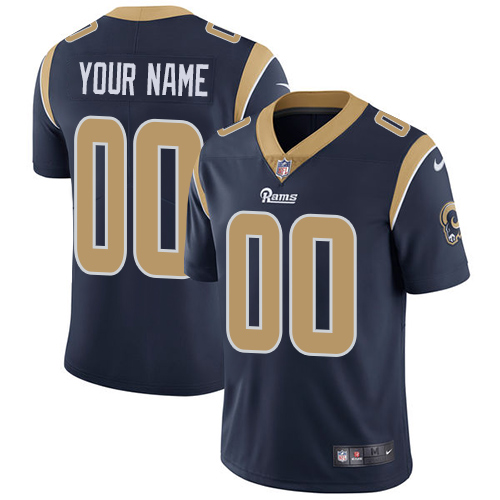 Nike Rams Navy Men's Customized Vapor Untouchable Player Limited Jersey - Click Image to Close