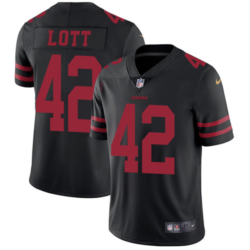 Nike 49ers 42 Ronnie Lott Black Youth Vapor Untouchable Player Limited Jersey
