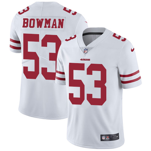 Nike 49ers 53 NaVorro Bowman White Vapor Untouchable Player Limited Jersey