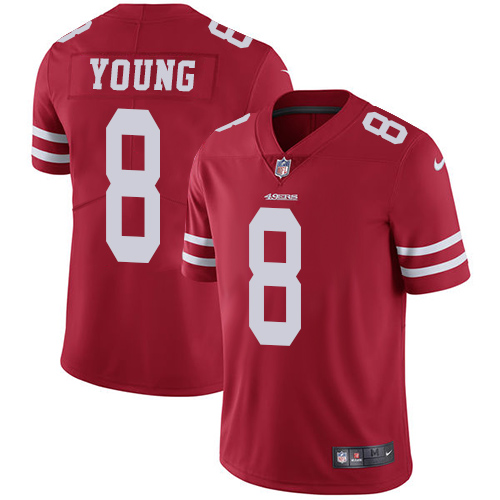 Nike 49ers 8 Steve Young Red Vapor Untouchable Player Limited Jersey