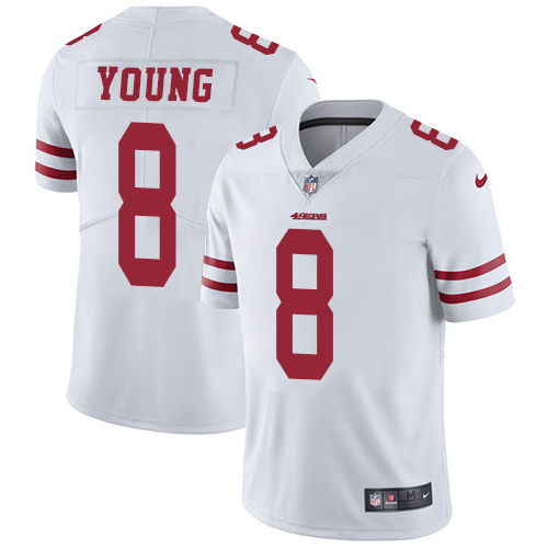 Nike 49ers 8 Steve Young White Vapor Untouchable Player Limited Jersey