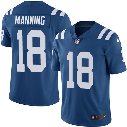 Nike Colts 18 Payton Manning Blue Youth Vapor Untouchable Player Limited Jersey