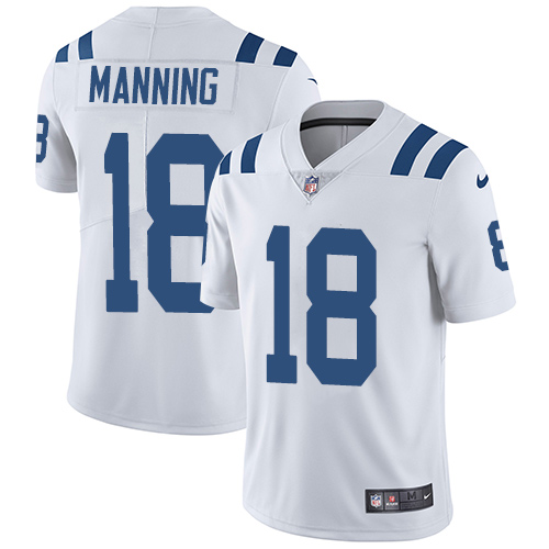 Nike Colts 18 Payton Manning White Youth Vapor Untouchable Player Limited Jersey - Click Image to Close